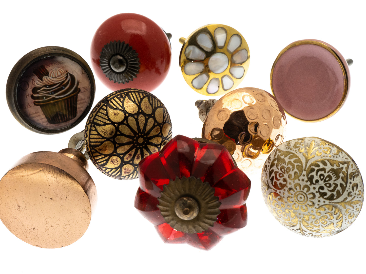 Boutons de porte de placard en céramique « Style vintage » (lot de 8) EOL-08