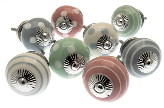 Ceramic Door Knobs Pastel Ceramic Knobs (Set of 8)