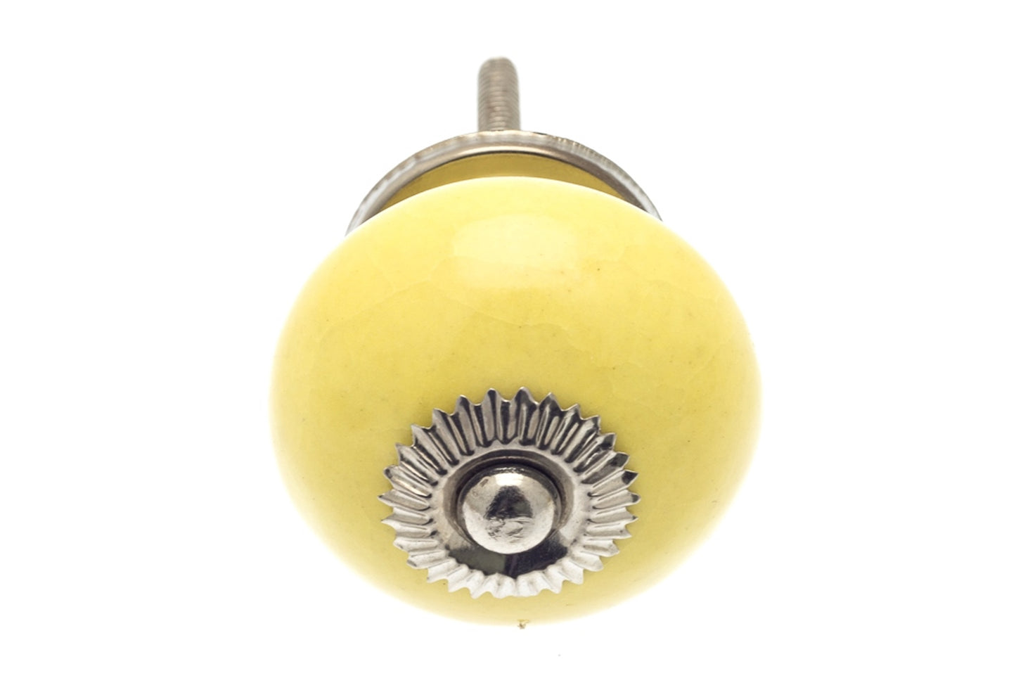 Round Ceramic Knob Bright Yellow 40mm