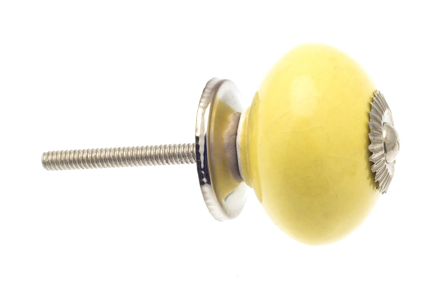 Round Ceramic Knob Bright Yellow 40mm