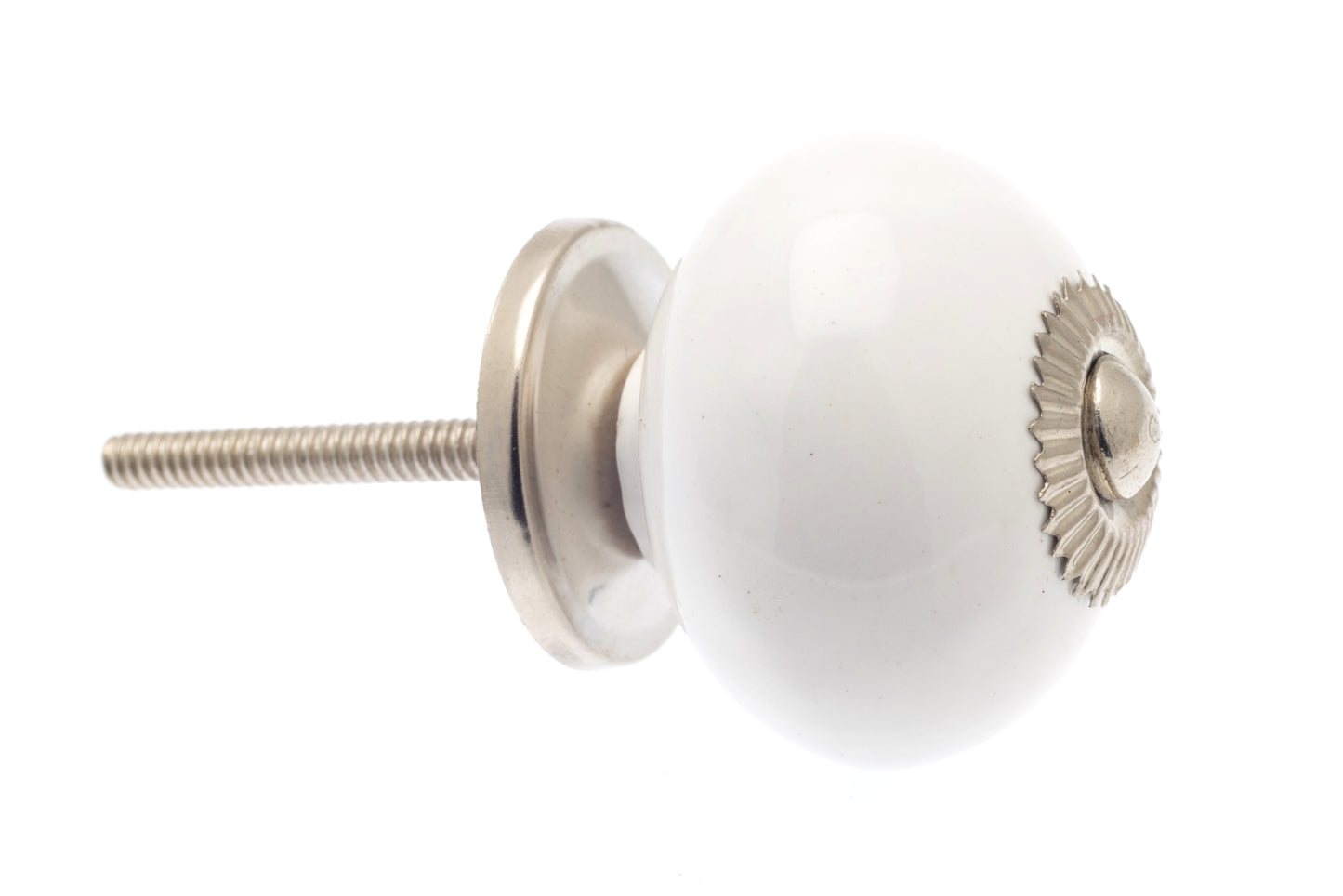 Round Ceramic Knob White 40mm