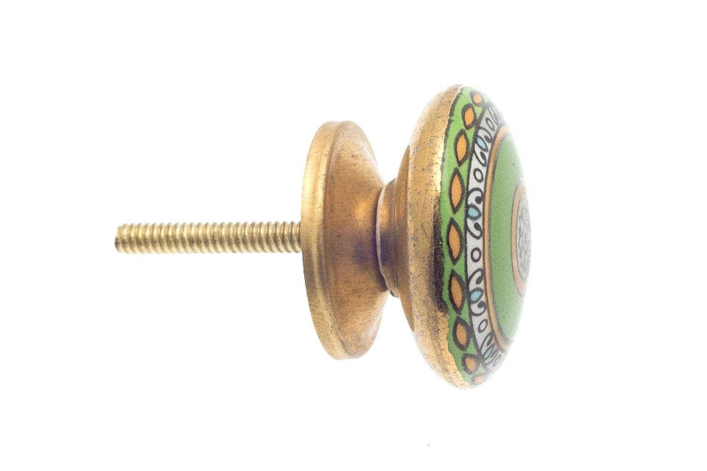 Bouton en céramique mosaïque marocaine vert 38mm