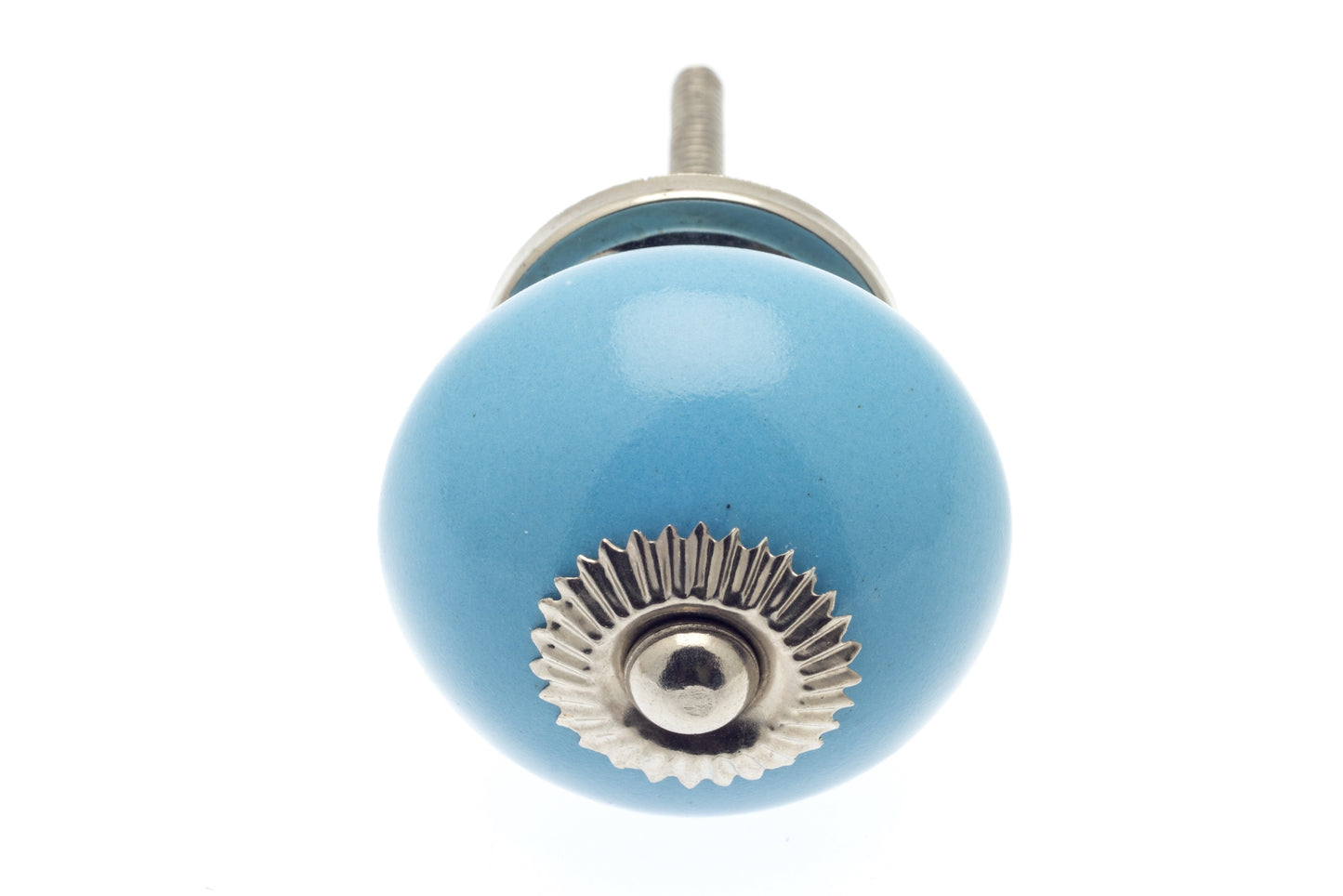 Ceramic Knob Powder Blue Chrome