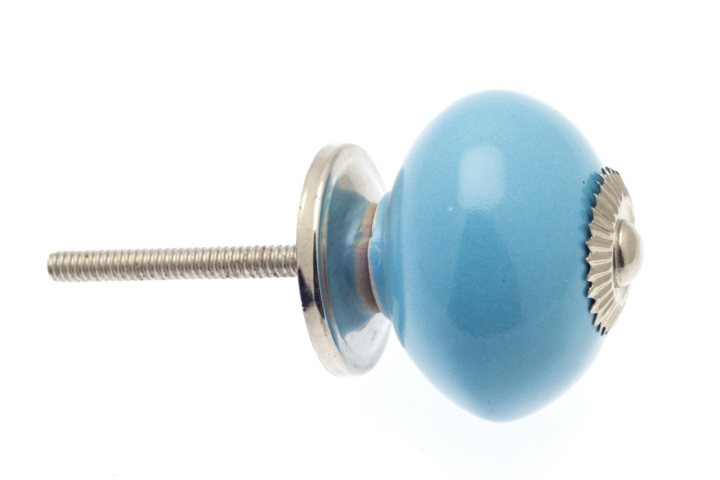 Ceramic Knob Powder Blue Chrome