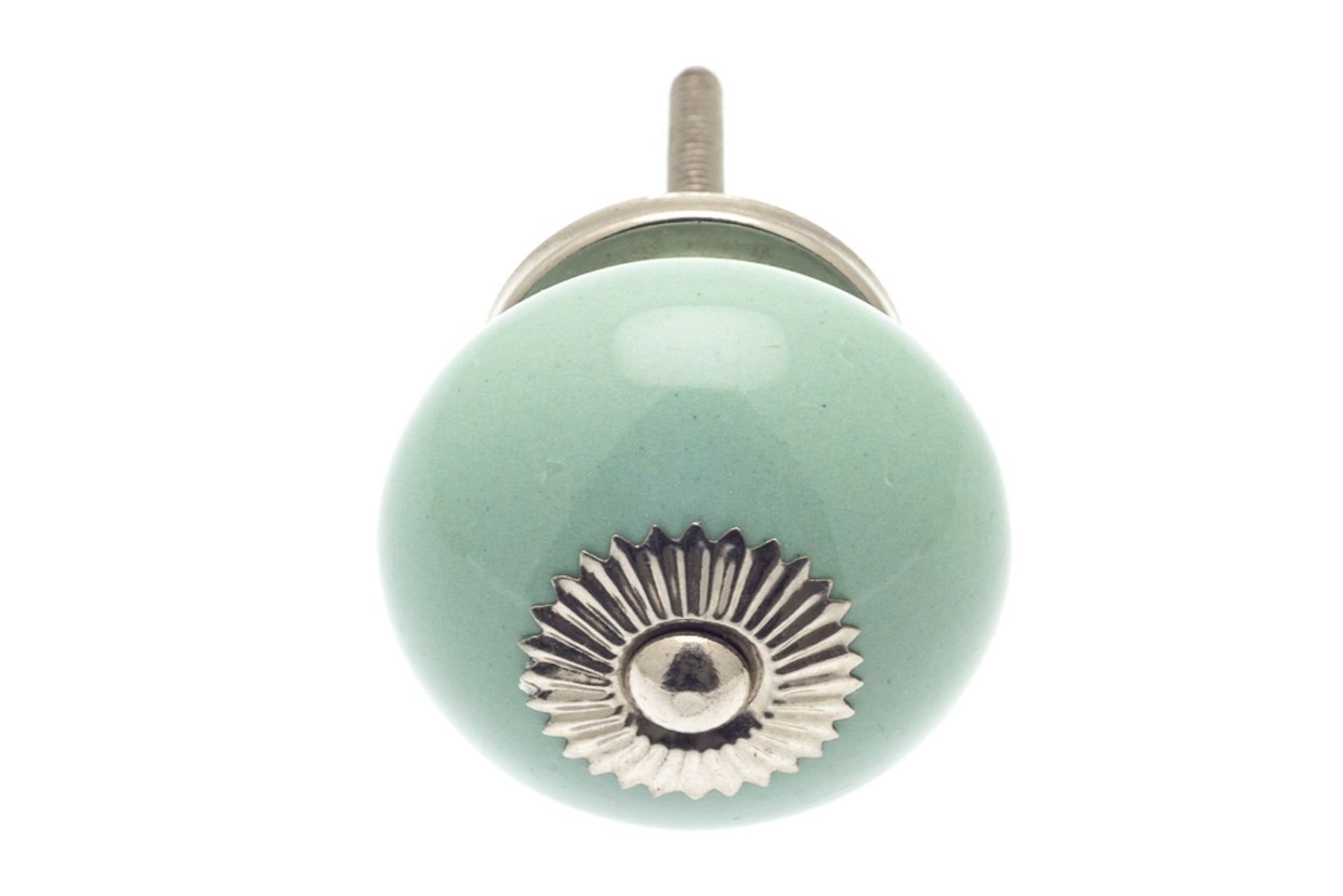 Bouton de porte en céramique Eau de Nil Vert 40mm