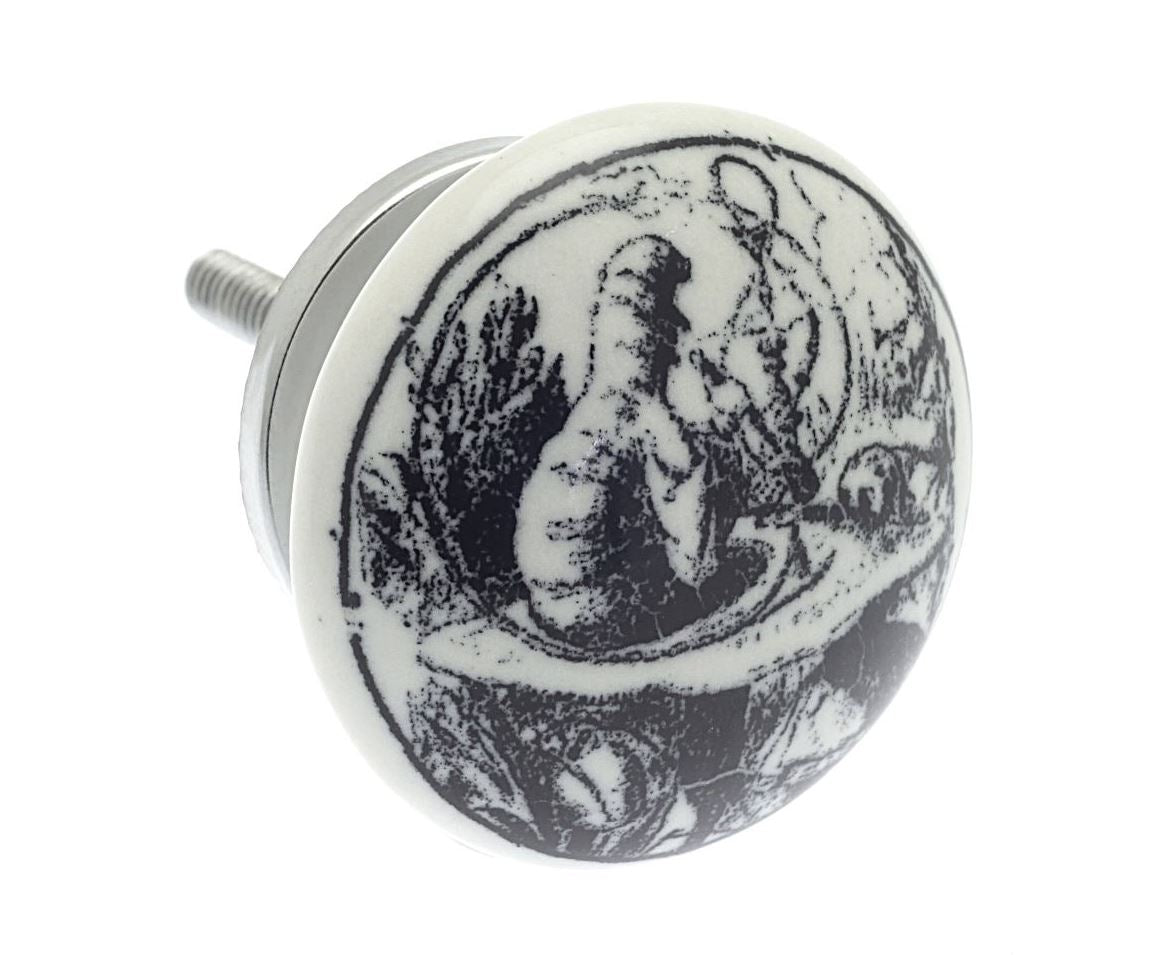 Ceramic Cupboard Knob Alice in Wonderland 'Caterpillar'