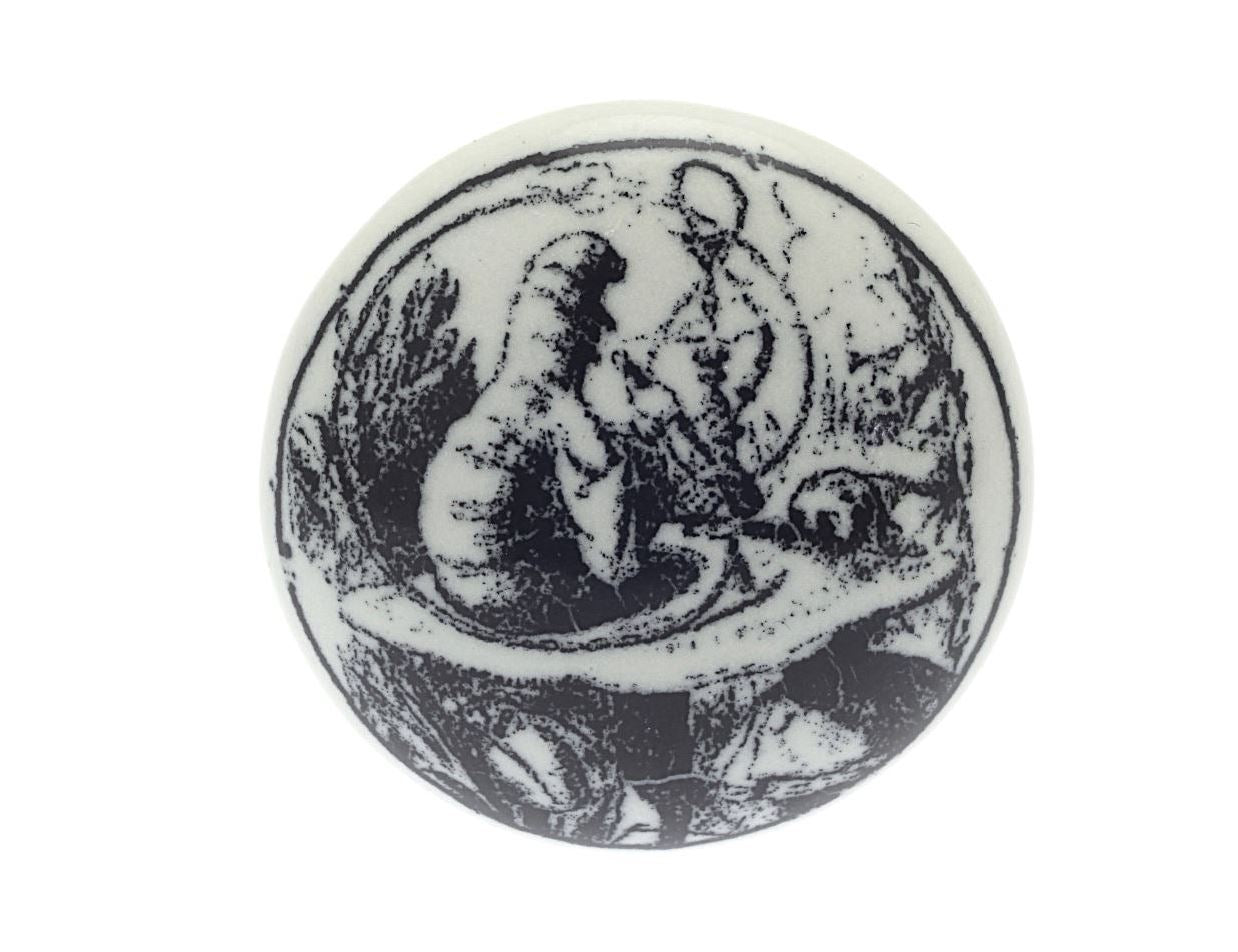 Ceramic Cupboard Knob Alice in Wonderland 'Caterpillar'