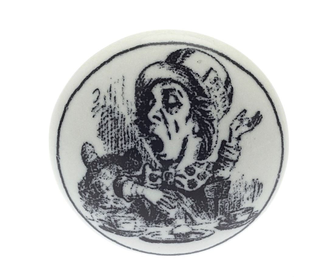 Ceramic Cupboard Knob Alice in Wonderland Mad Hatter