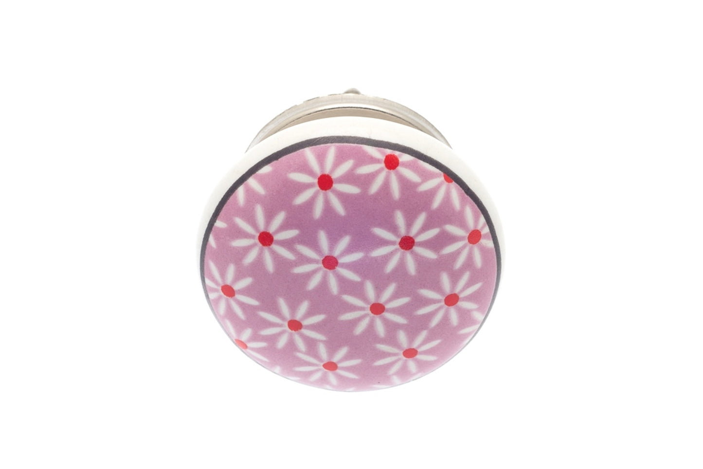 Ceramic Knob Pink Daisies 38mm
