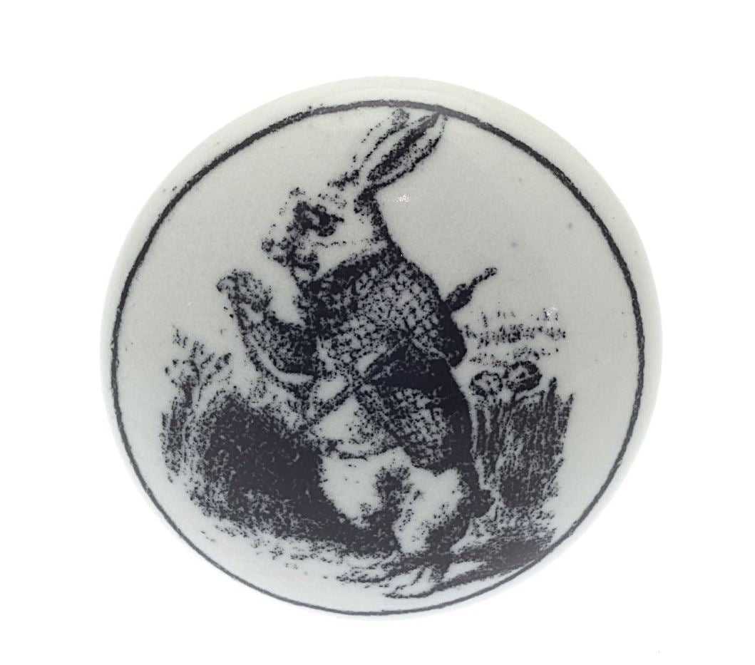 Bouton de placard en céramique Alice au pays des merveilles Lapin blanc Je suis en retard