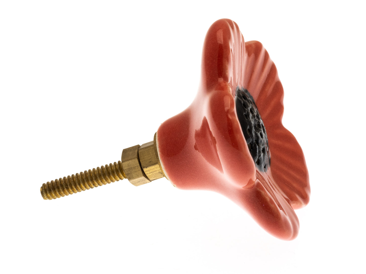 Bouton de meuble en céramique en forme de coquelicot 45 mm