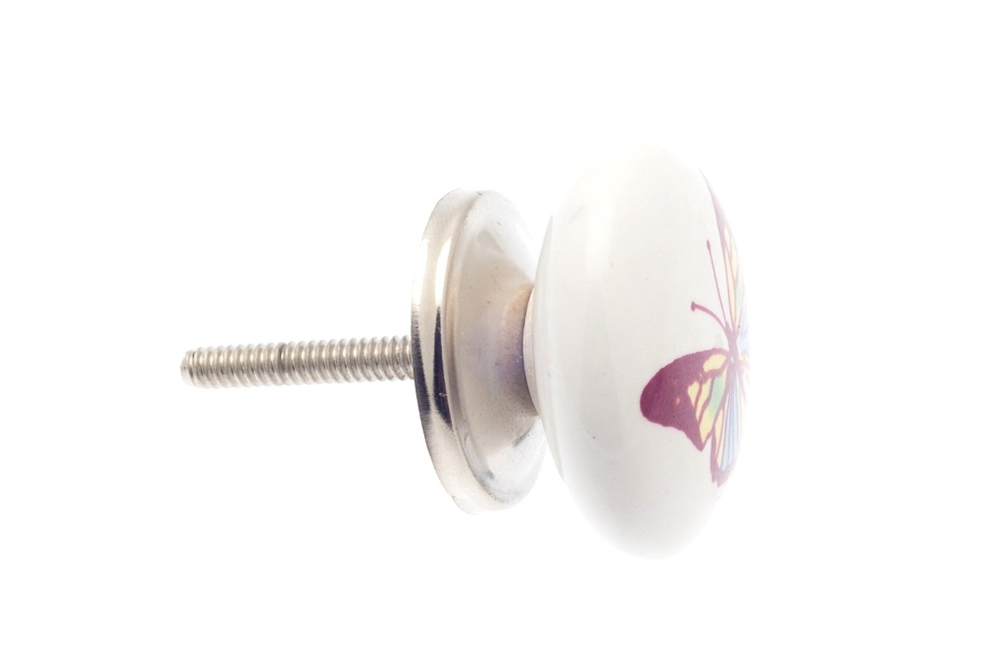 Ceramic Cupboard Door Knobs 'Multi Coloured Butterfly'