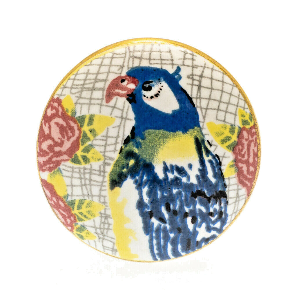 Ceramic Door Knobs 'Parrot' Design