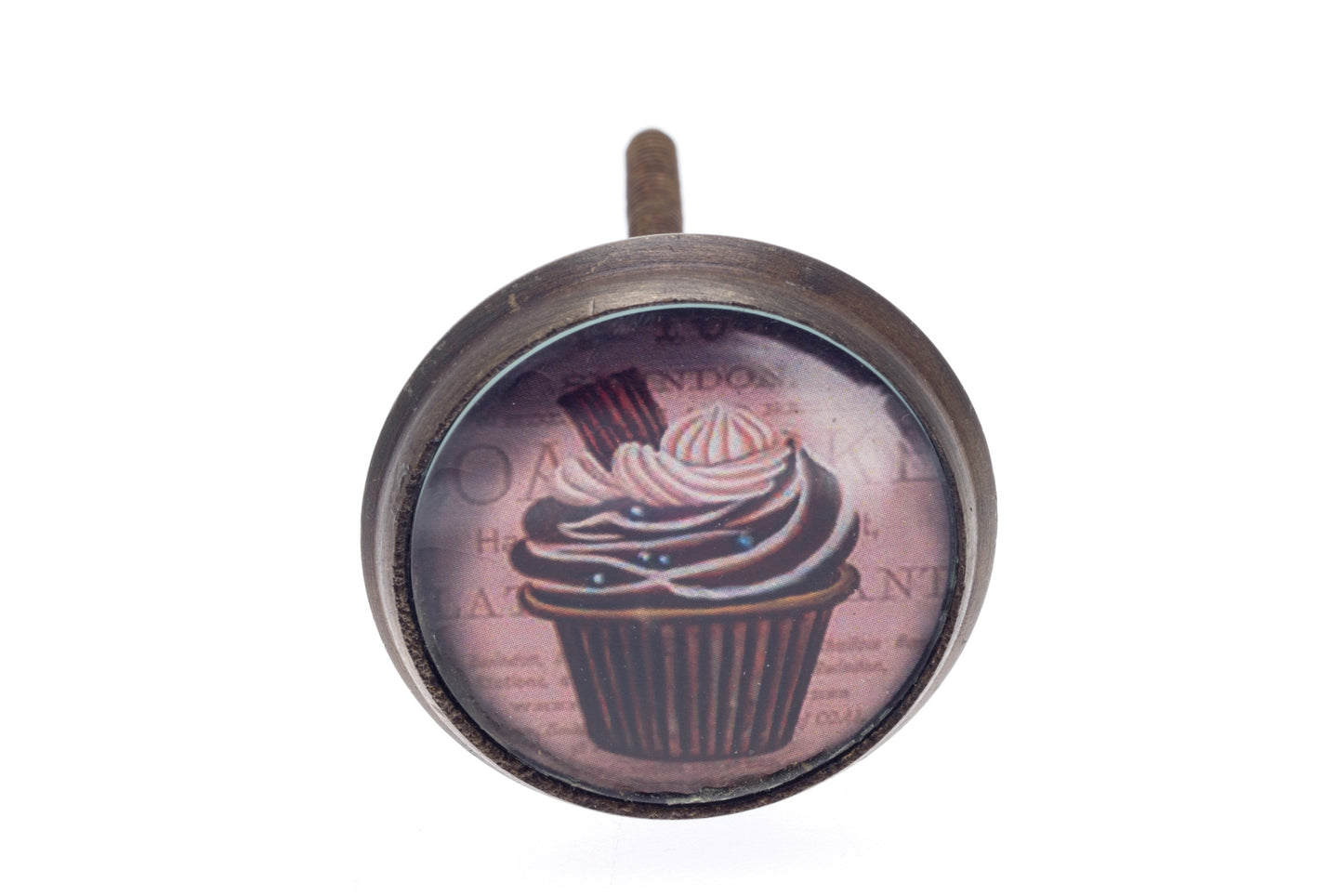 Bouton de placard rond en laiton antique « Cupcake » 40 mm