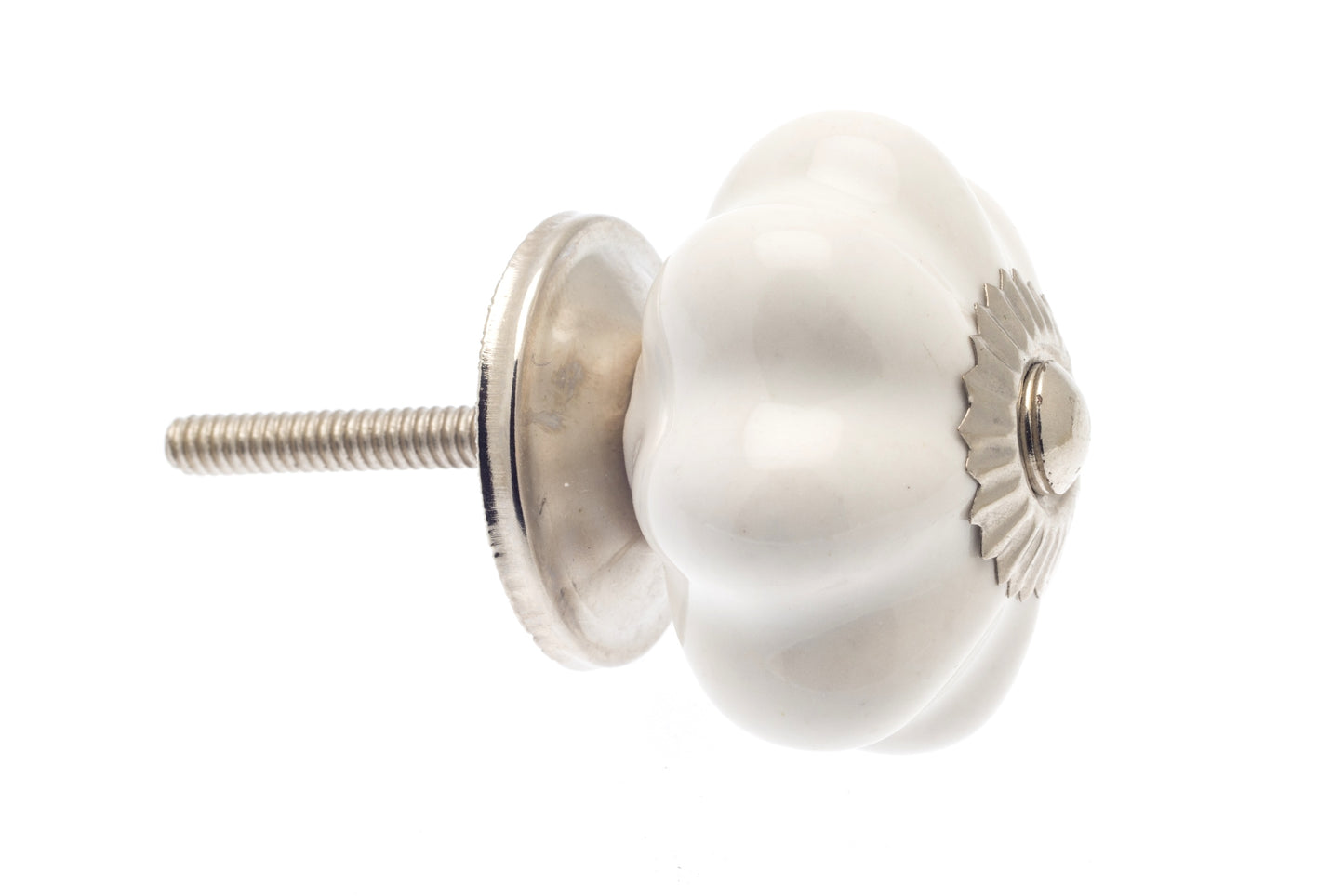 Boutons de porte en céramique en forme de fleur blanc