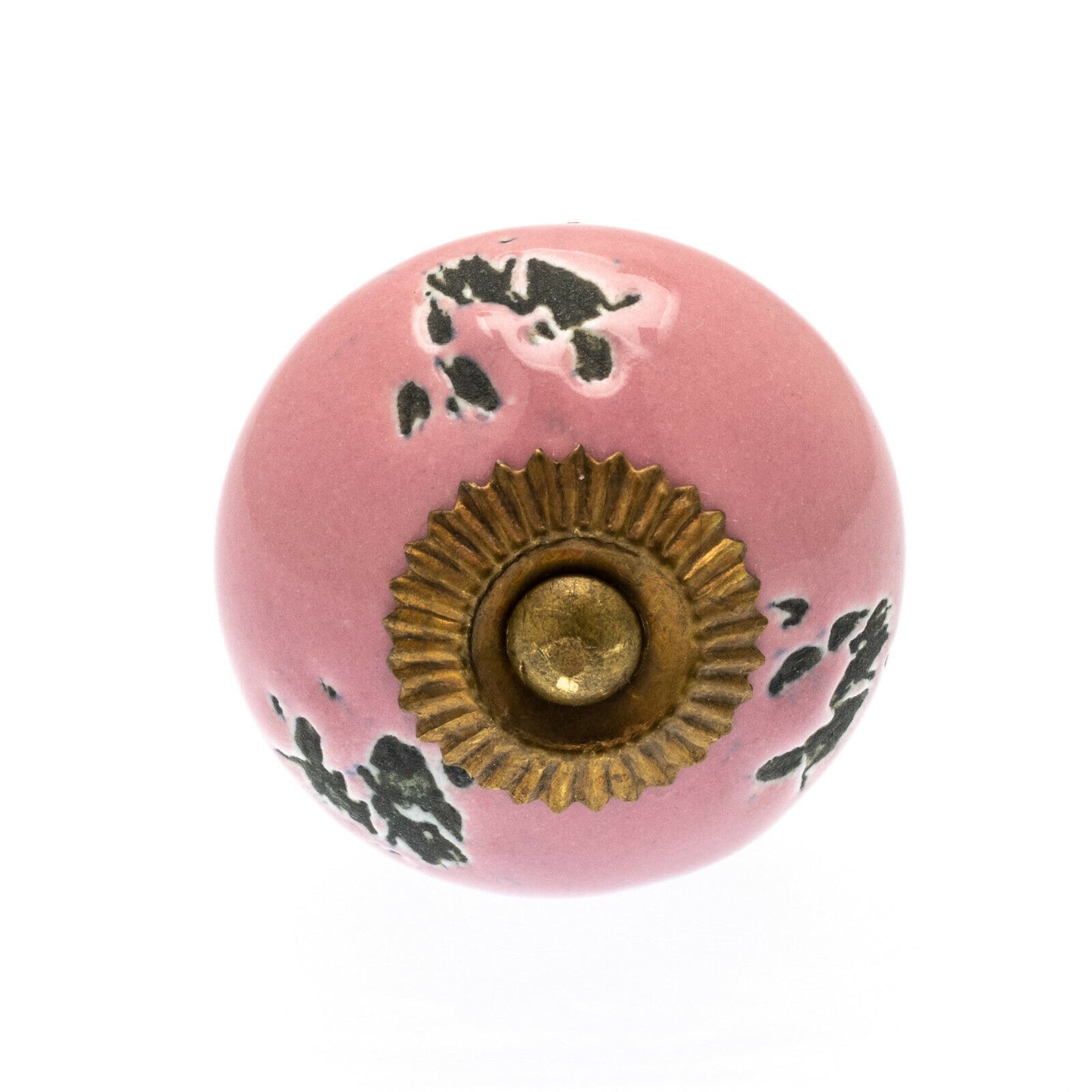 Ceramic Door Knobs Pink Distressed Finish