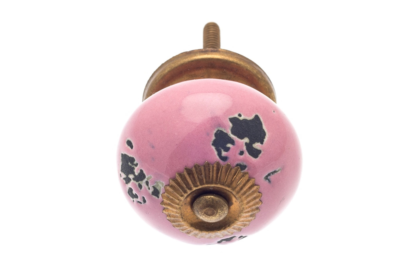 Ceramic Door Knobs Pink Distressed Finish