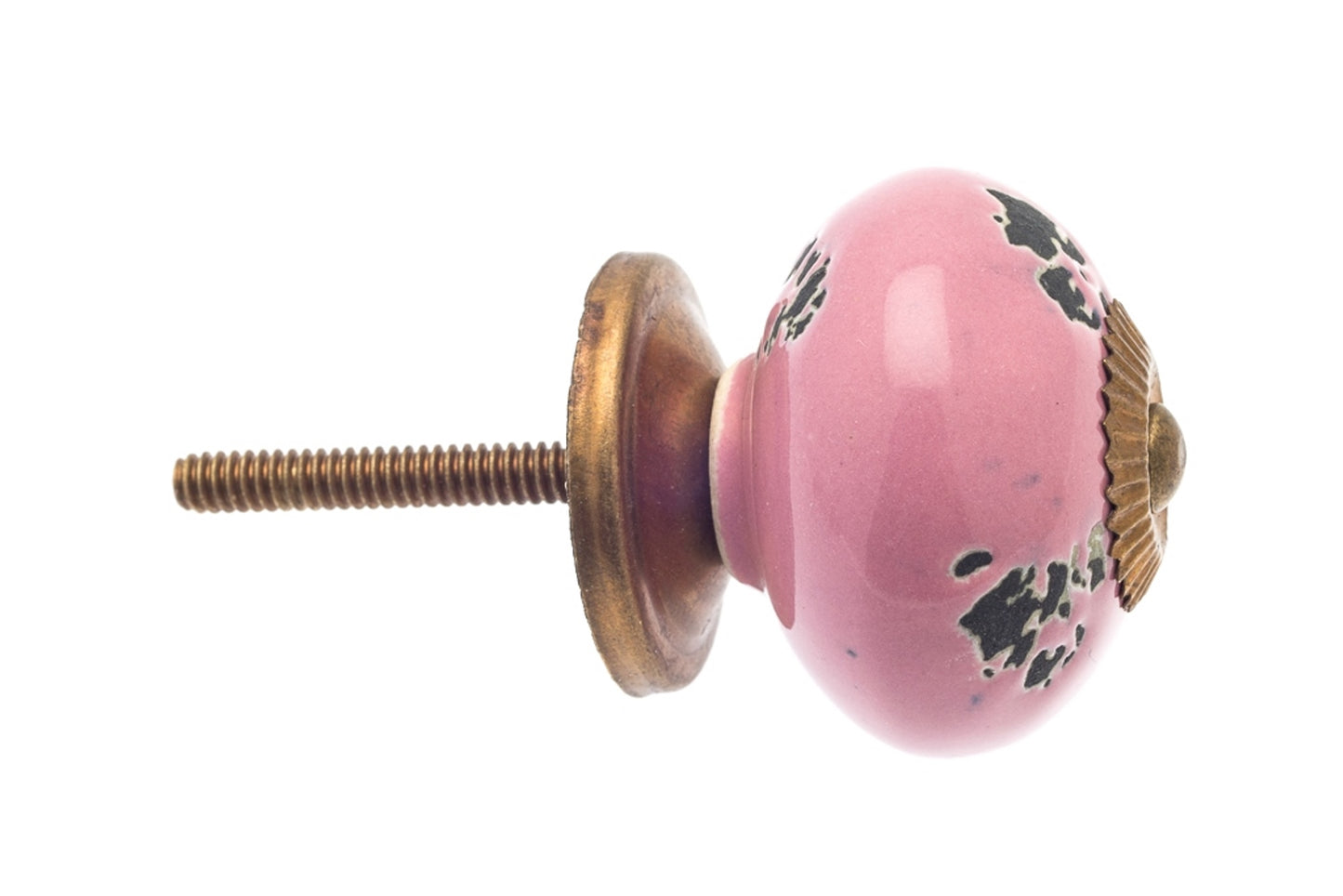 Ceramic Door Knobs Pink Distressed Finish