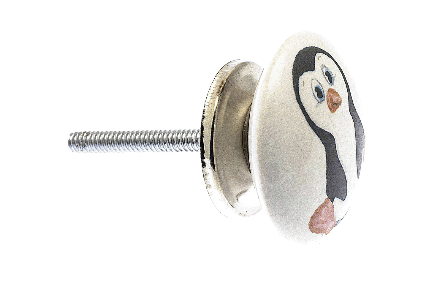 Bouton de placard en céramique Pépinière d'animaux Ping le pingouin