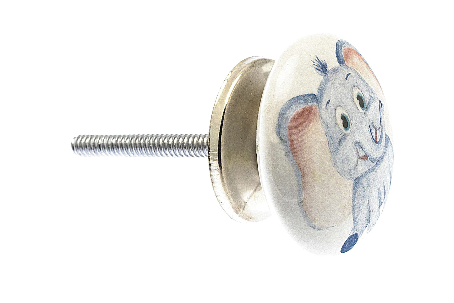 Bouton d'armoire en céramique Éléphant de pépinière d'animaux