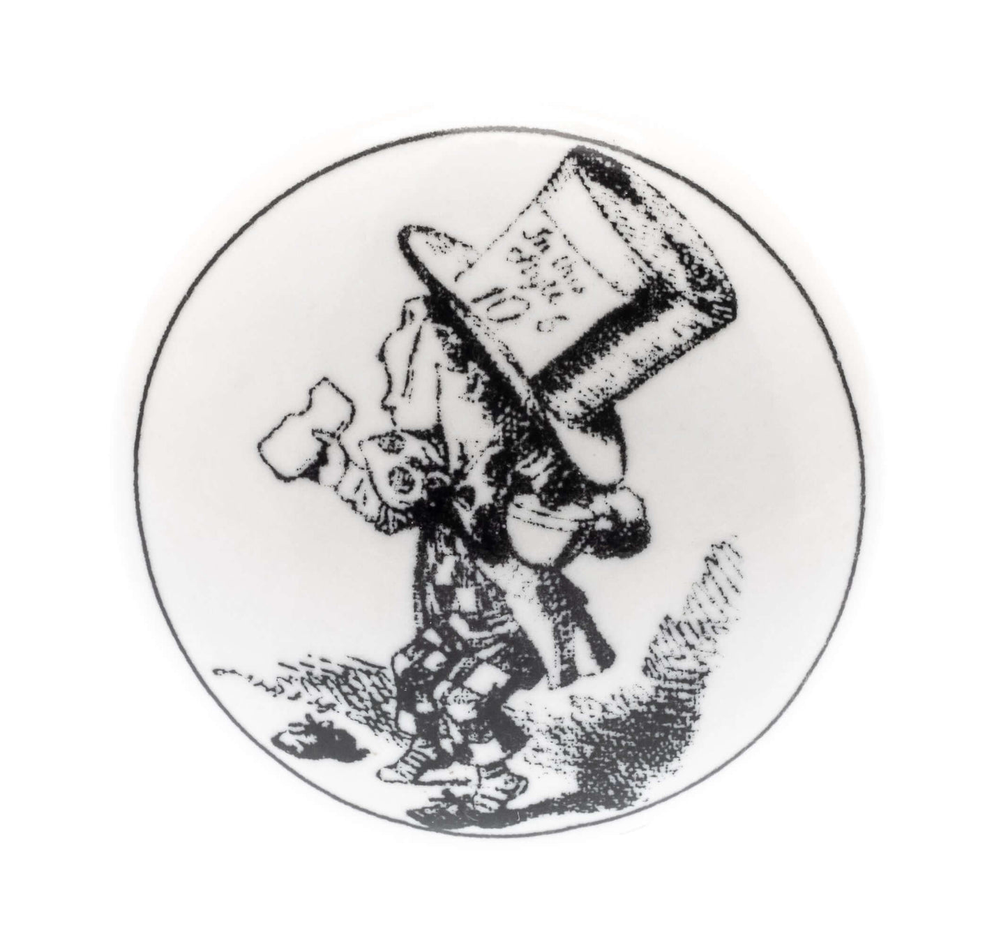 Bouton de placard en céramique au pays des merveilles, chapeau haut de forme du Chapelier fou