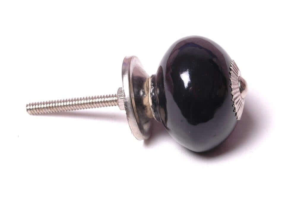 Round Ceramic Knob Black 40mm