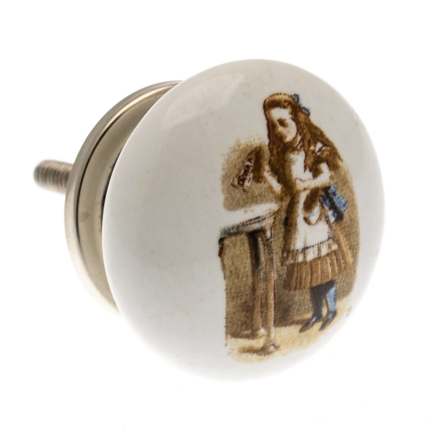 Ceramic Cupboard Knob Alice in Wonderland in Colour 'Drink Me'