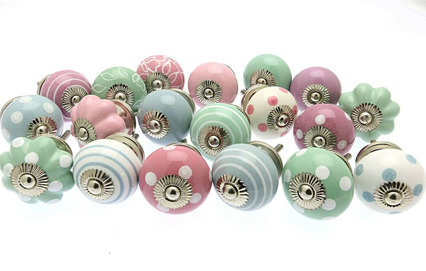 Boutons de porte de placard en céramique dans des tons pastel peints à la main - Choisissez votre quantité