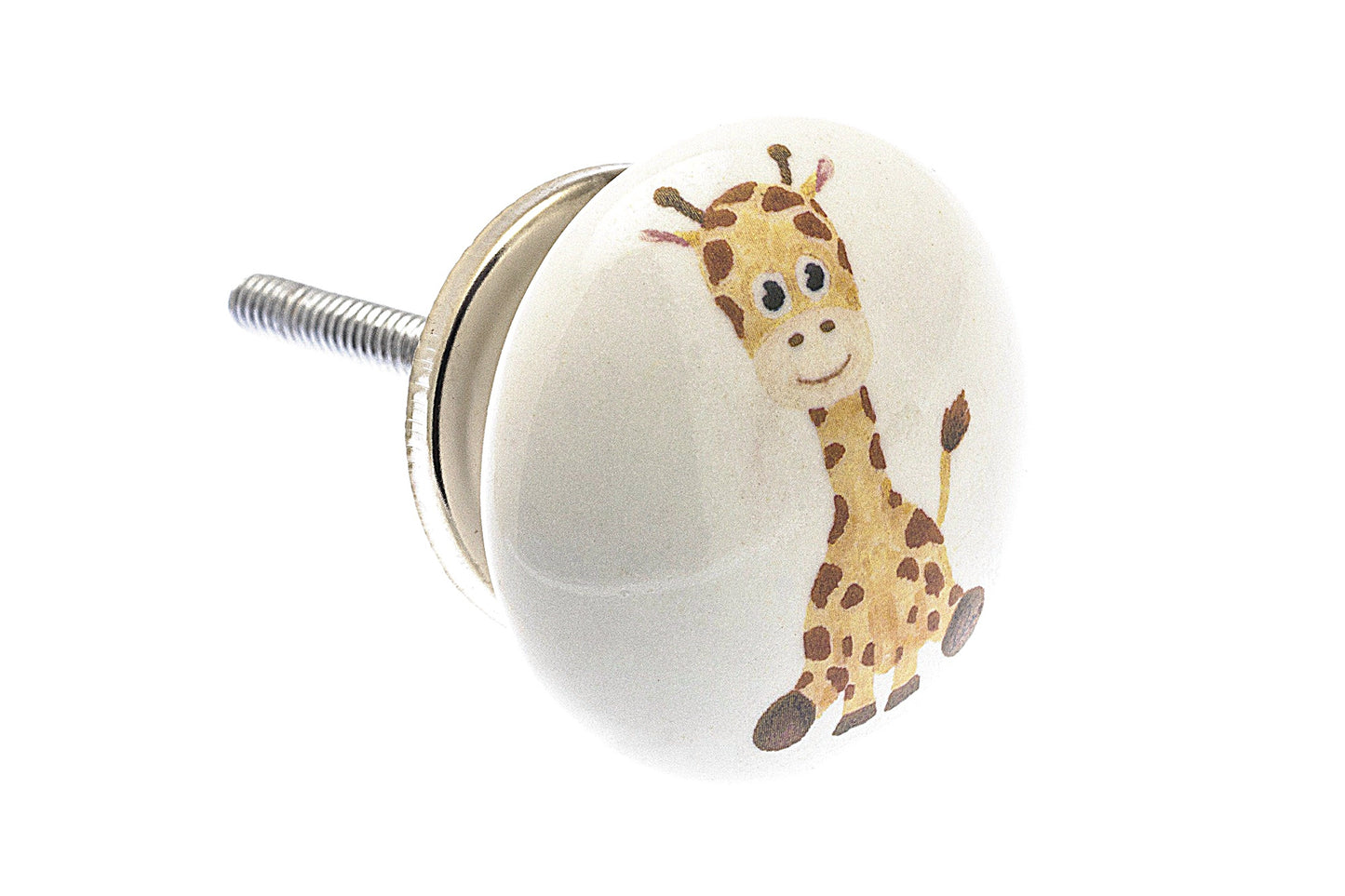 Bouton de placard en céramique Pépinière d'animaux Gee la girafe