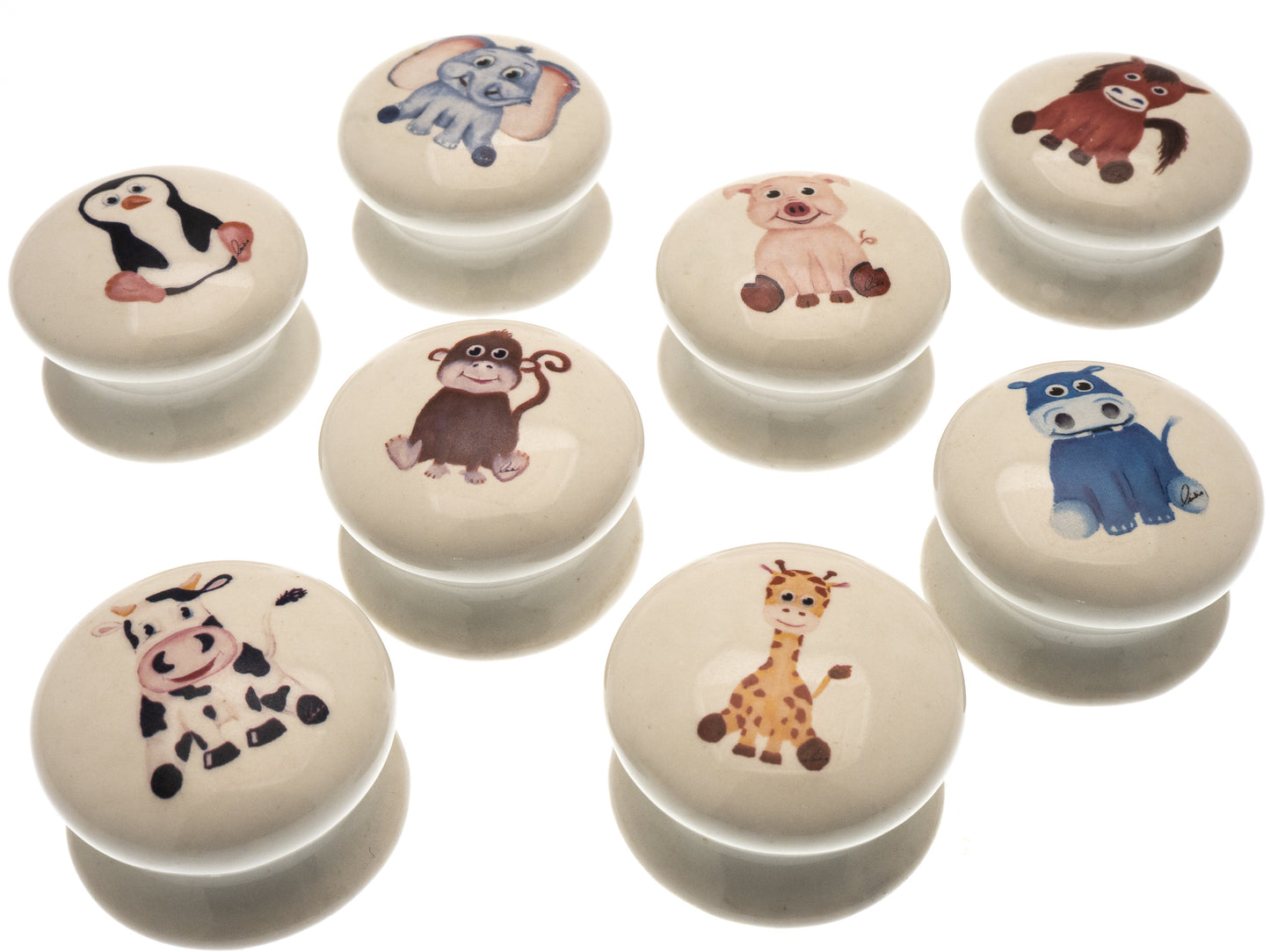Boutons de porte d'armoire en céramique « Peintures célèbres » (lot de 10) EOL-04