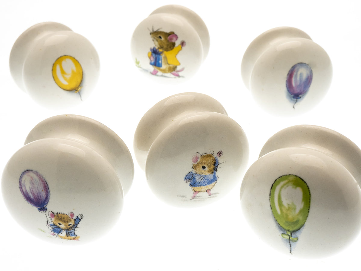 Boutons de porte d'armoire en céramique « Noir et blanc » (lot de 6) EOL-06