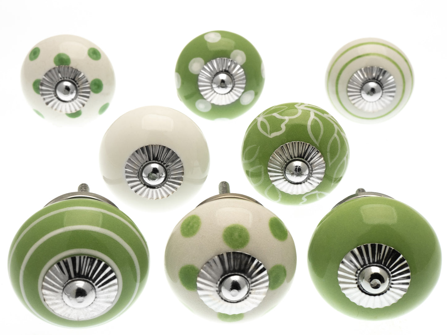 Ceramic Cupboard Knobs Apple Orchard Green (Set of 8)