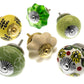 Ceramic Door Knobs Pretty Country Greens and Cream Set of 6