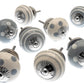 Ceramic Door Knobs in Whisper Greys Hand Painted Spots and Stripes  - Set of 8