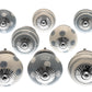 Ceramic Door Knobs in Whisper Greys Hand Painted Spots and Stripes  - Set of 8