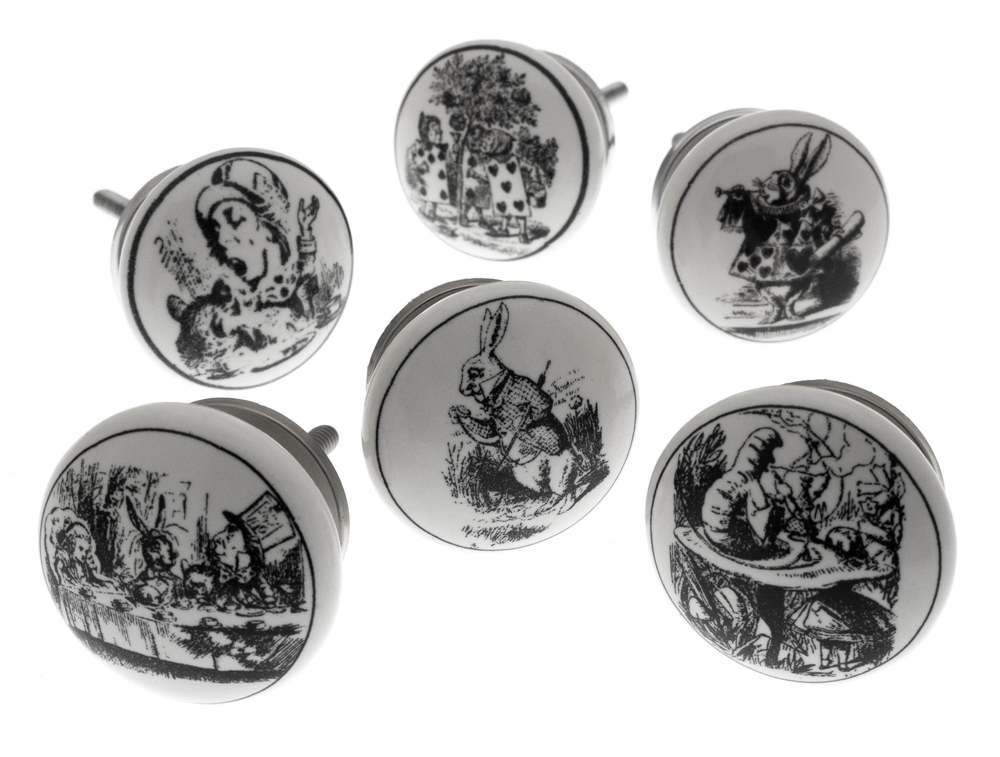 Ceramic Door Knobs Exclusive Alice in Wonderland (Set of 6)