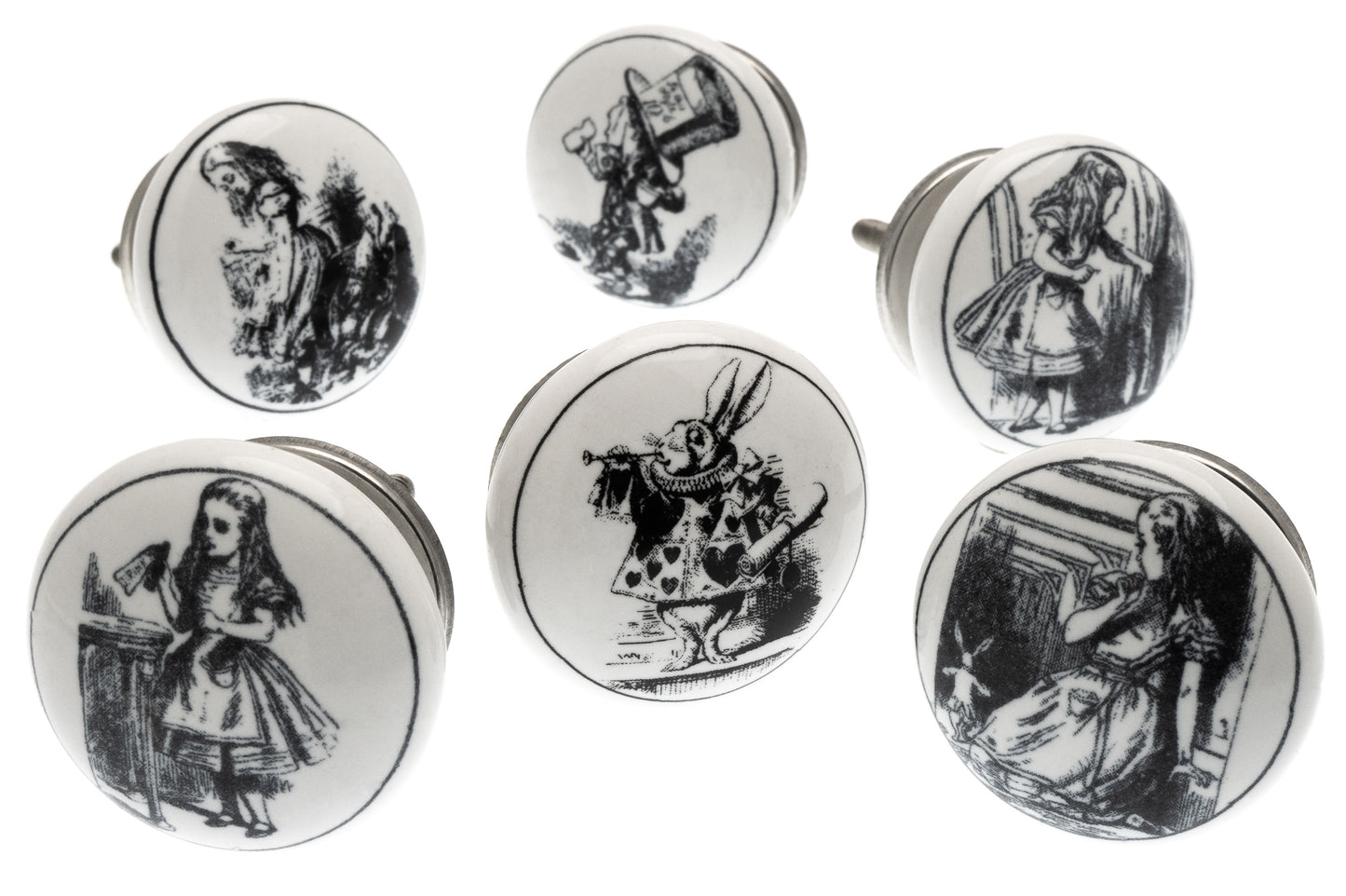 Ceramic Door Knobs Exclusive Alice in Wonderland (Set of 6)