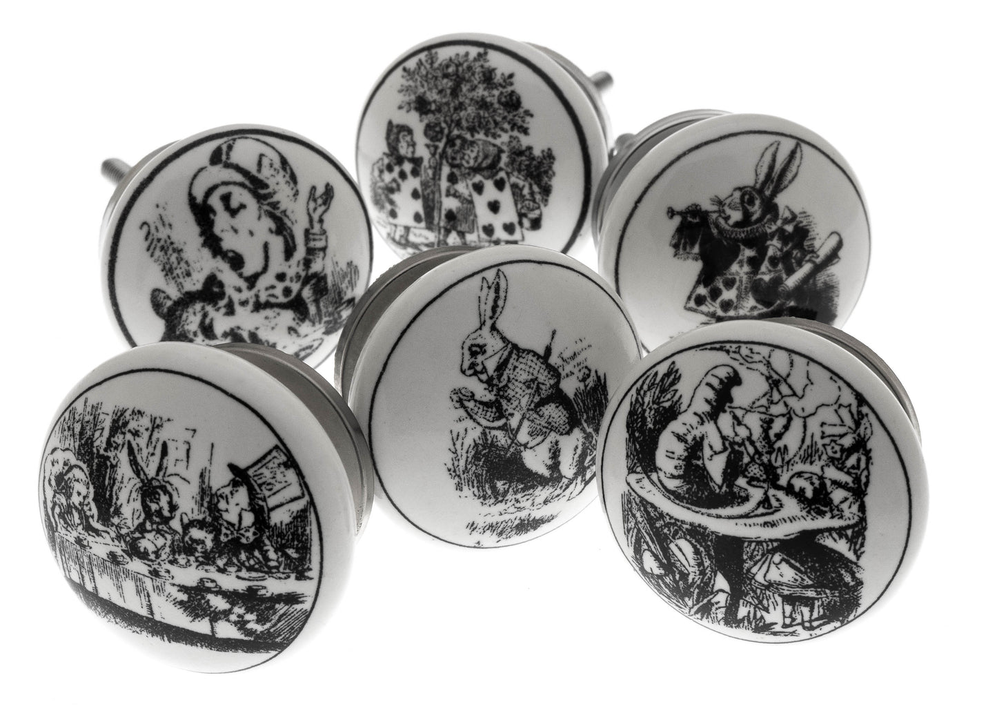 Ceramic Door Knobs Exclusive Alice in Wonderland (Set of 6)