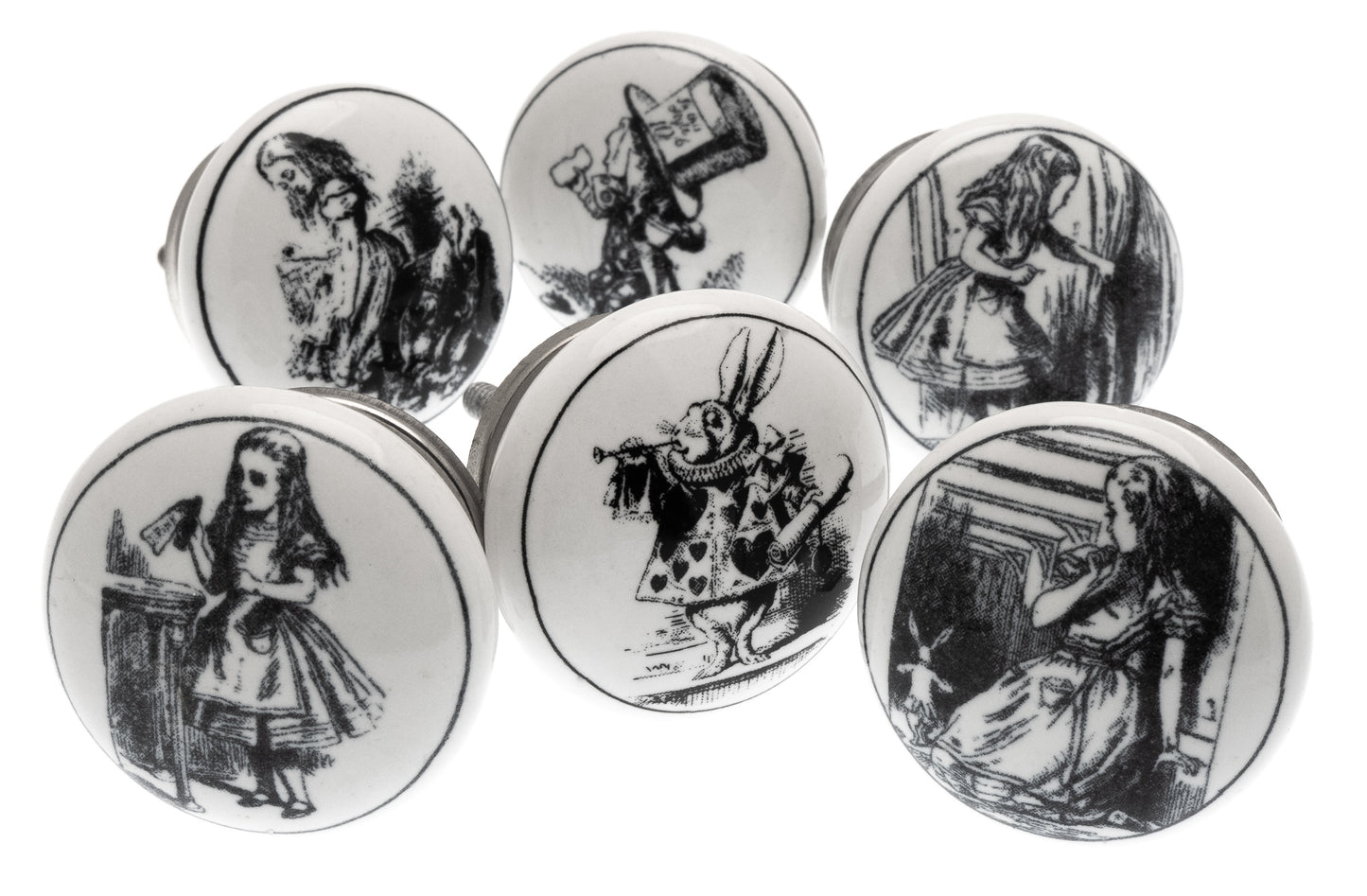 Ceramic Door Knobs Exclusive Alice in Wonderland (Set of 6)