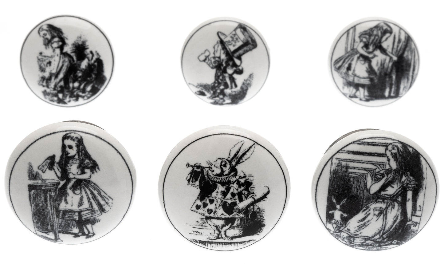 Ceramic Door Knobs Exclusive Alice in Wonderland (Set of 6)