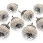 White Crackle Ceramic Door Knobs Cupboard Drawer Pull Handles Set of 8