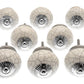 White Crackle Ceramic Door Knobs Cupboard Drawer Pull Handles Set of 8