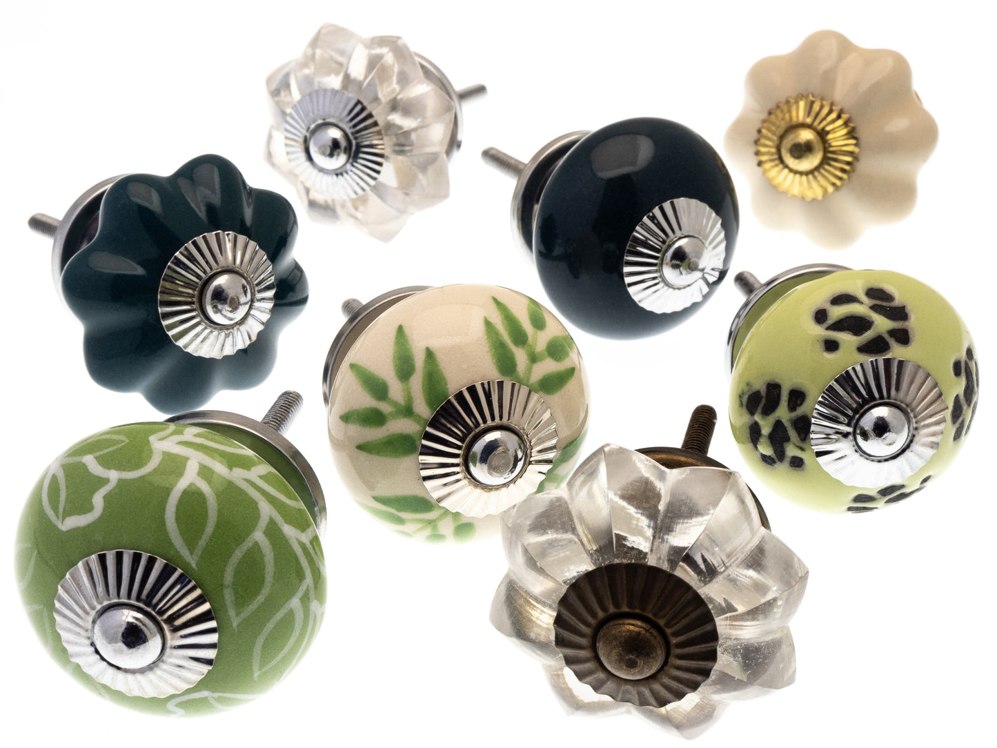 Ceramic Door Knobs - Hand Painted Autumn Colours (Set of 8)