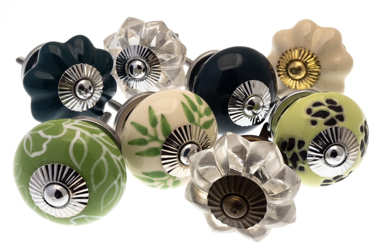 Ceramic Door Knobs - Hand Painted Autumn Colours (Set of 8)
