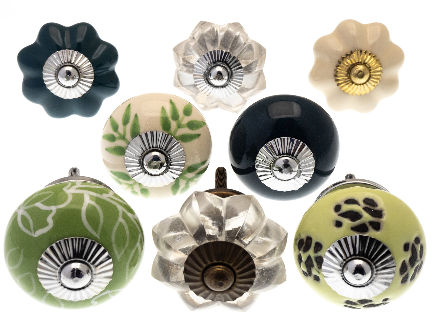 Ceramic Door Knobs - Hand Painted Autumn Colours (Set of 8)