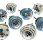 Ceramic Door Knobs in Pale Blue - Hand Painted Dots  (Set of 8)