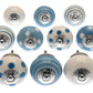 Ceramic Door Knobs in Pale Blue and White - Hand Painted (Set of 10)