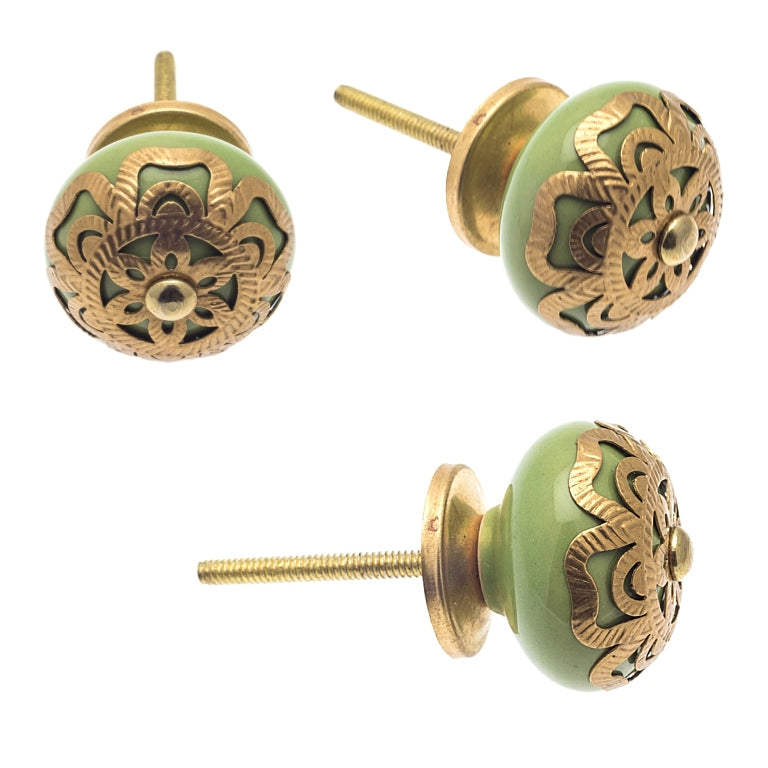 ceramic door knobs handcrafted vintage mosaic style set of 8