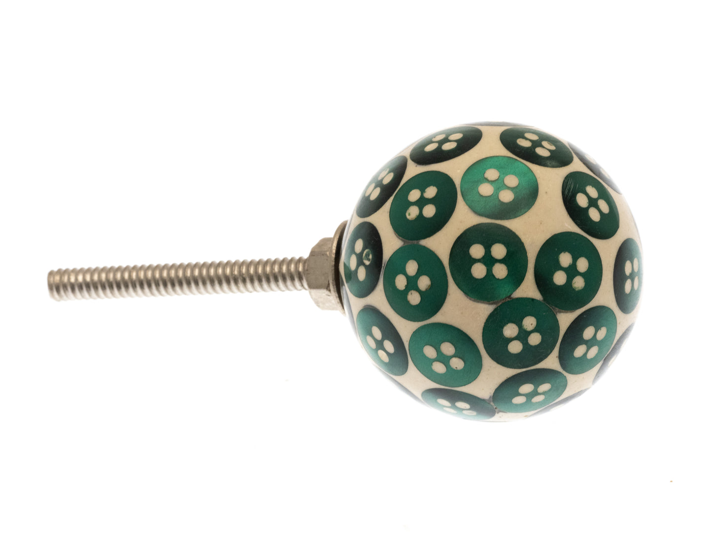 Acrylic Cupboard Knob Round with Green Buttons