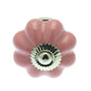 Flower Ceramic Knob Pink Chrome Cap and Base 42mm